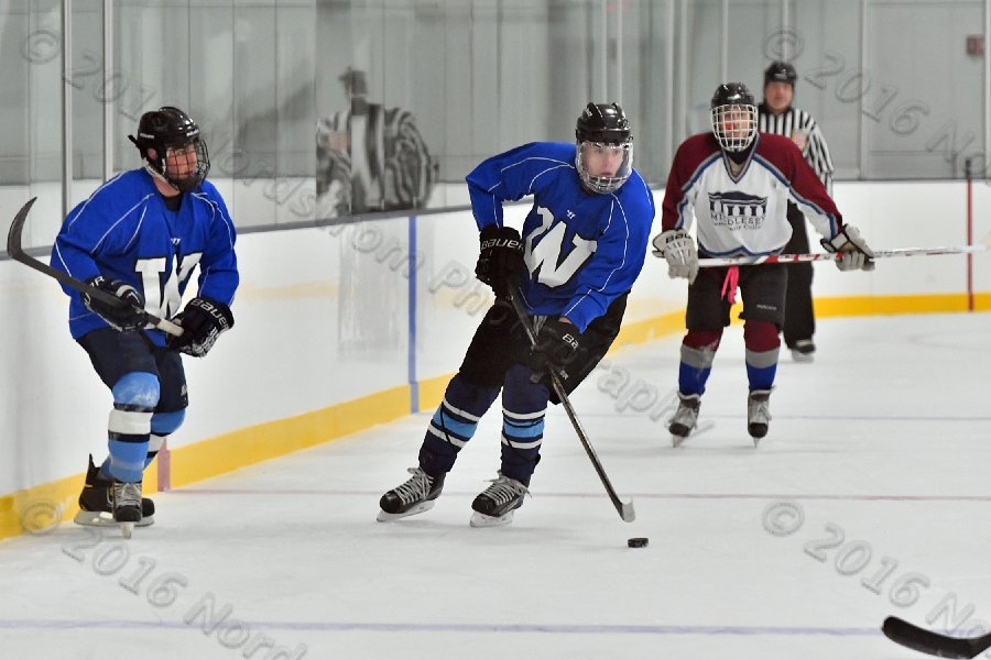 Wheaton College Men\'s Ice Hockey vs Middlesex Community College. - Photo By: KEITH NORDSTROM